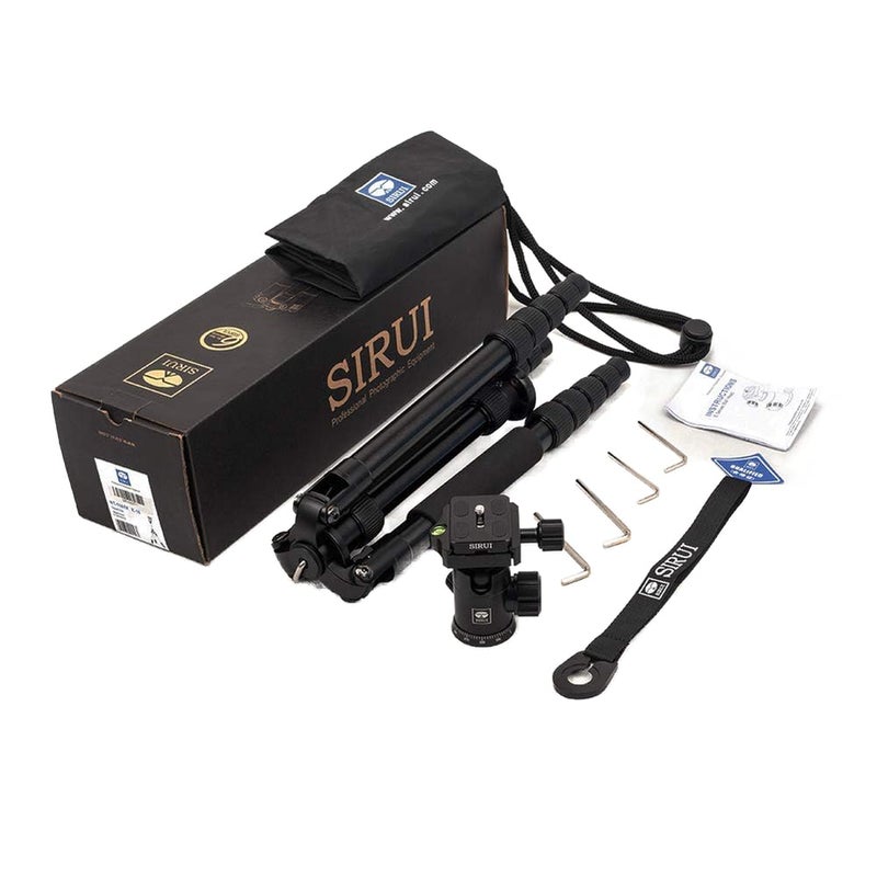 SIRUI 2-in-1 Aluminum Camera Tripod Monopod, Compact Professional Travel Tripod with 360 Panorama Ball Head, for DSLR Video Camcorders 17,6lbs Load (MT1005+M10) - Image 1